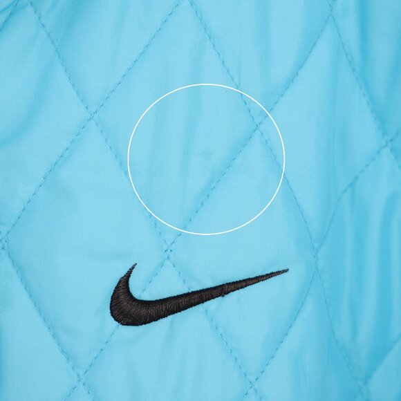 VINTAGE Y2K NIKE Quilted Zip-Up Bomber Jacket Aqua Blue Size L - Picture 11 of 13